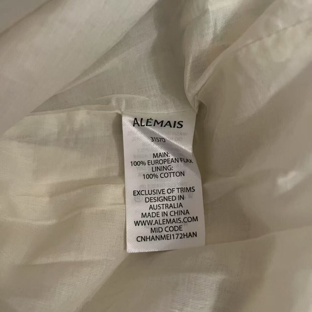 NWOT ALEMAIS Paradiso Linen Mini Shirtdress Size 6 - Picture 5 of 13